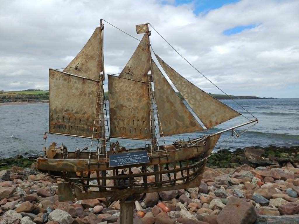 "Tradgedy on the High Seas Off Montrose"
1865, Andrew Brown, ships mate , killed the captain. He then sailed the schooner "Nymph" back to Stonehaven, to see his mother one last time.